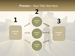 A Person Standing On A Road With A Briefcase PowerPoint Template