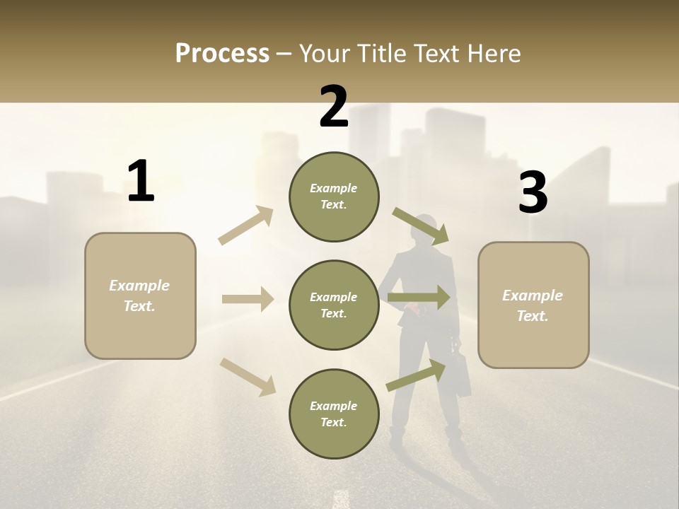 A Person Standing On A Road With A Briefcase PowerPoint Template