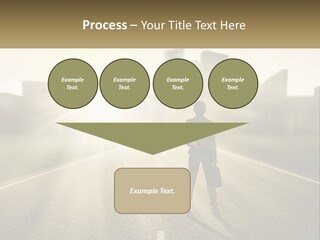 A Person Standing On A Road With A Briefcase PowerPoint Template