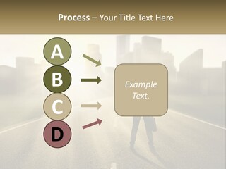 A Person Standing On A Road With A Briefcase PowerPoint Template