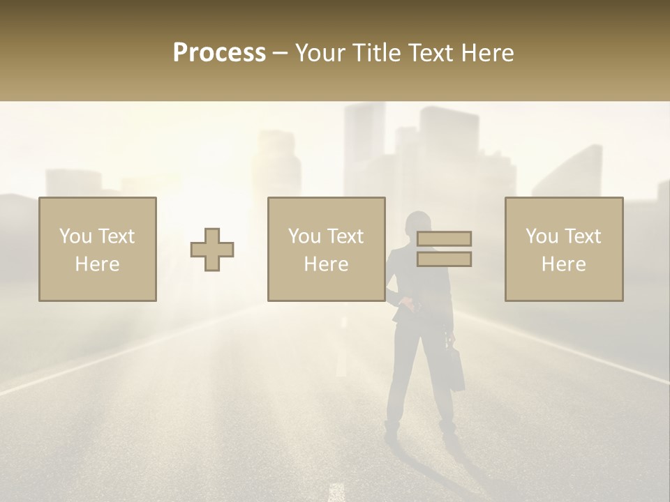 A Person Standing On A Road With A Briefcase PowerPoint Template