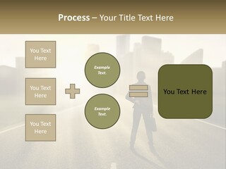 A Person Standing On A Road With A Briefcase PowerPoint Template