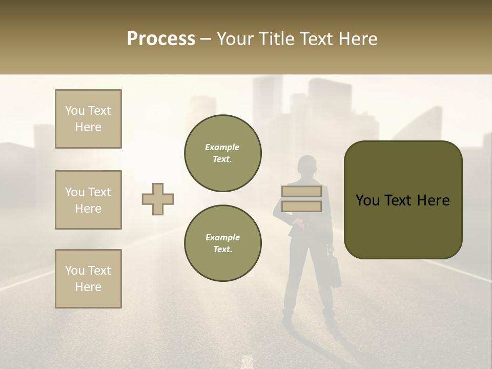 A Person Standing On A Road With A Briefcase PowerPoint Template