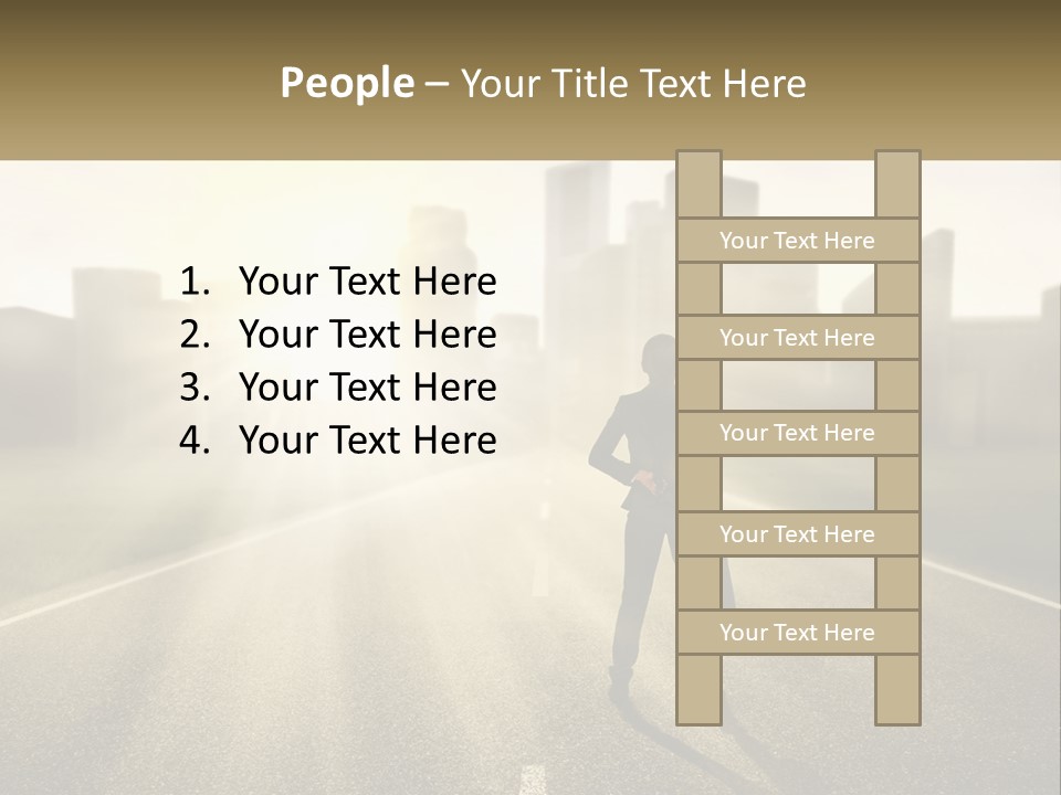 A Person Standing On A Road With A Briefcase PowerPoint Template