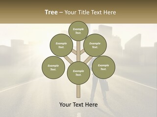 A Person Standing On A Road With A Briefcase PowerPoint Template