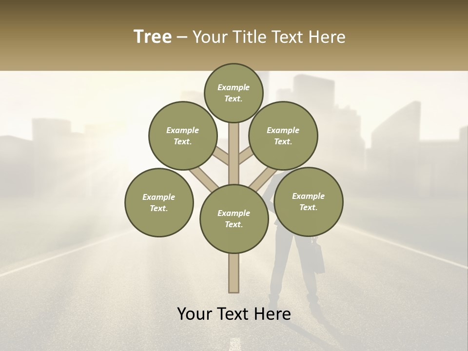 A Person Standing On A Road With A Briefcase PowerPoint Template
