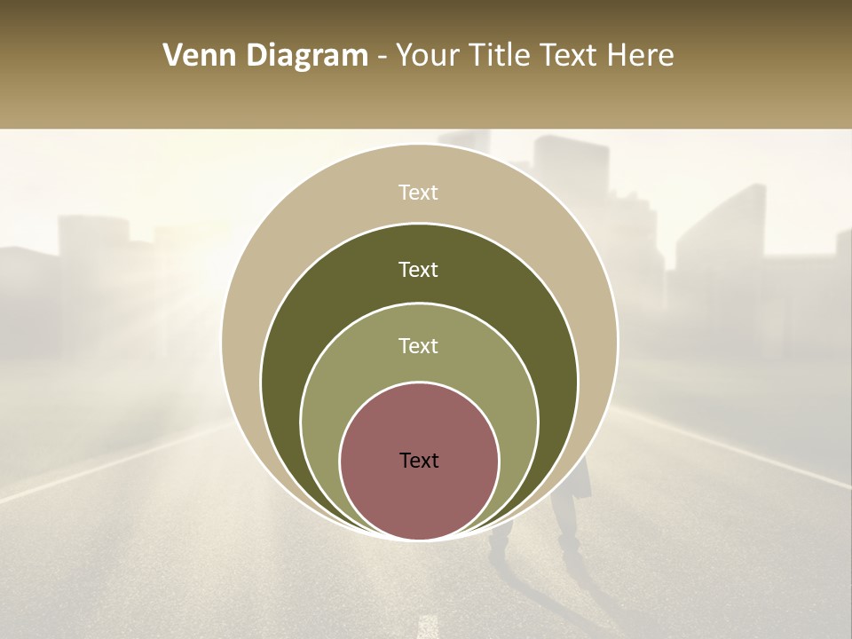 A Person Standing On A Road With A Briefcase PowerPoint Template