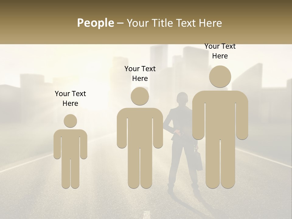 A Person Standing On A Road With A Briefcase PowerPoint Template