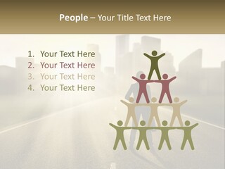 A Person Standing On A Road With A Briefcase PowerPoint Template