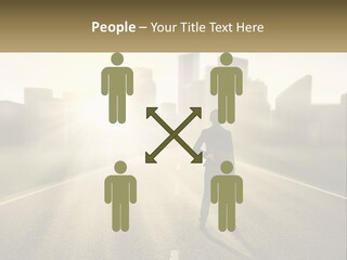 A Person Standing On A Road With A Briefcase PowerPoint Template