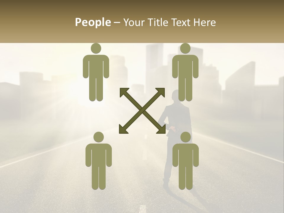 A Person Standing On A Road With A Briefcase PowerPoint Template