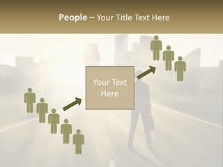 A Person Standing On A Road With A Briefcase PowerPoint Template