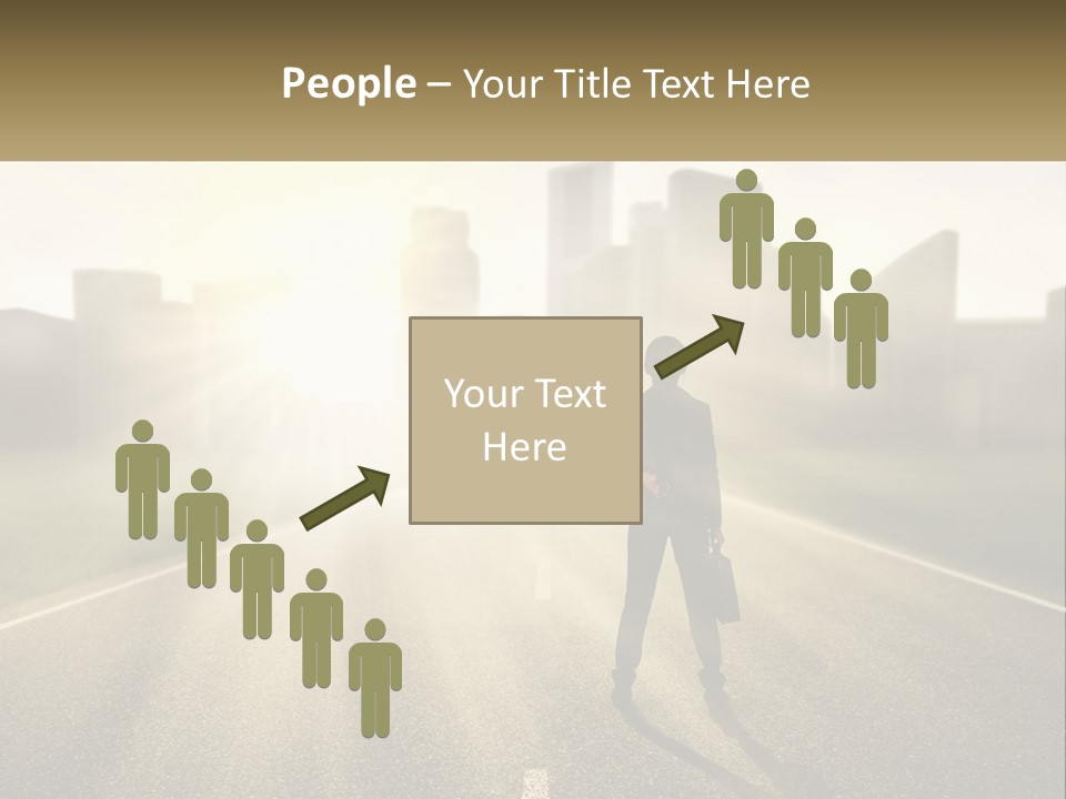 A Person Standing On A Road With A Briefcase PowerPoint Template