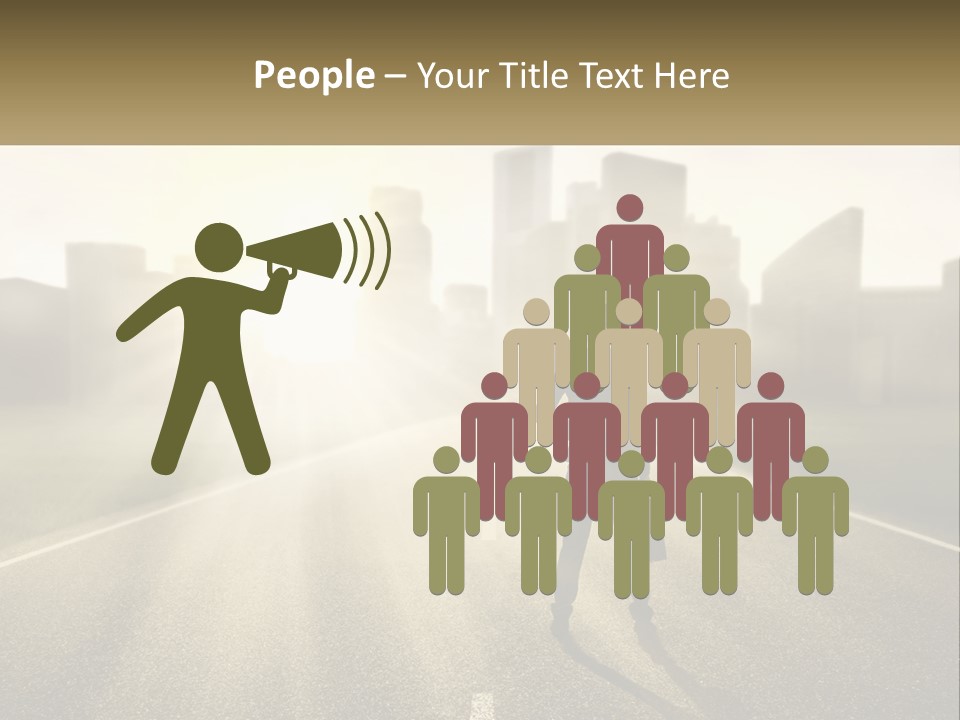 A Person Standing On A Road With A Briefcase PowerPoint Template