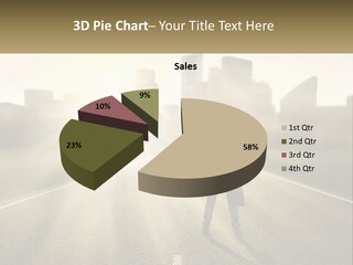 A Person Standing On A Road With A Briefcase PowerPoint Template