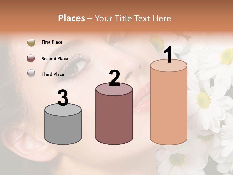 A Woman With Flowers In Her Hair Is Looking Up At The Sky PowerPoint Template