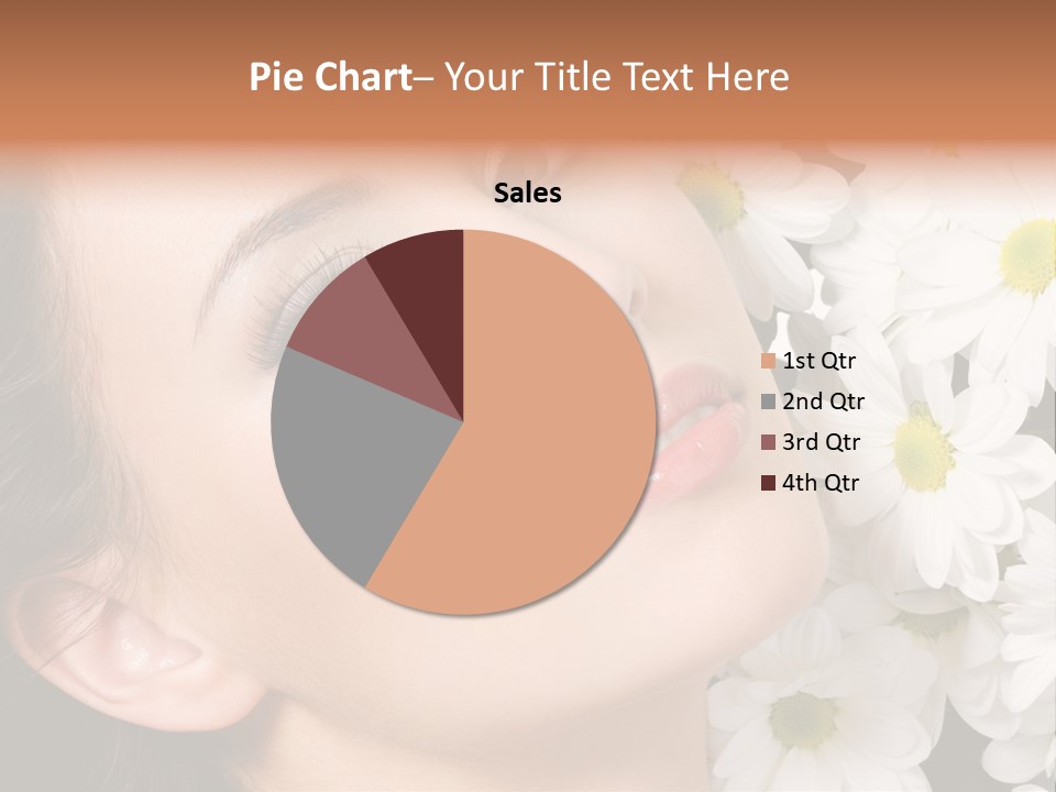 A Woman With Flowers In Her Hair Is Looking Up At The Sky PowerPoint Template