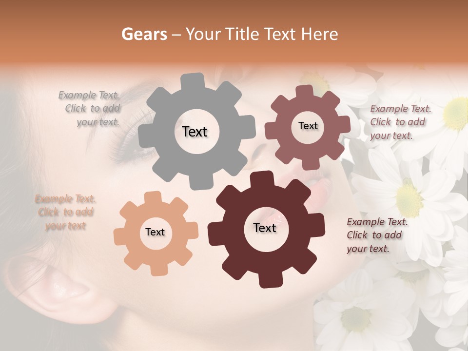 A Woman With Flowers In Her Hair Is Looking Up At The Sky PowerPoint Template