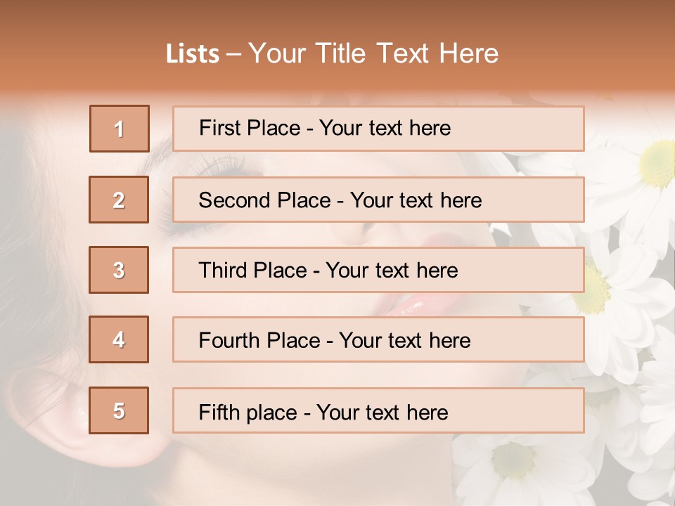 A Woman With Flowers In Her Hair Is Looking Up At The Sky PowerPoint Template