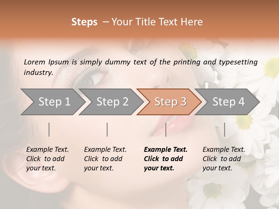 A Woman With Flowers In Her Hair Is Looking Up At The Sky PowerPoint Template
