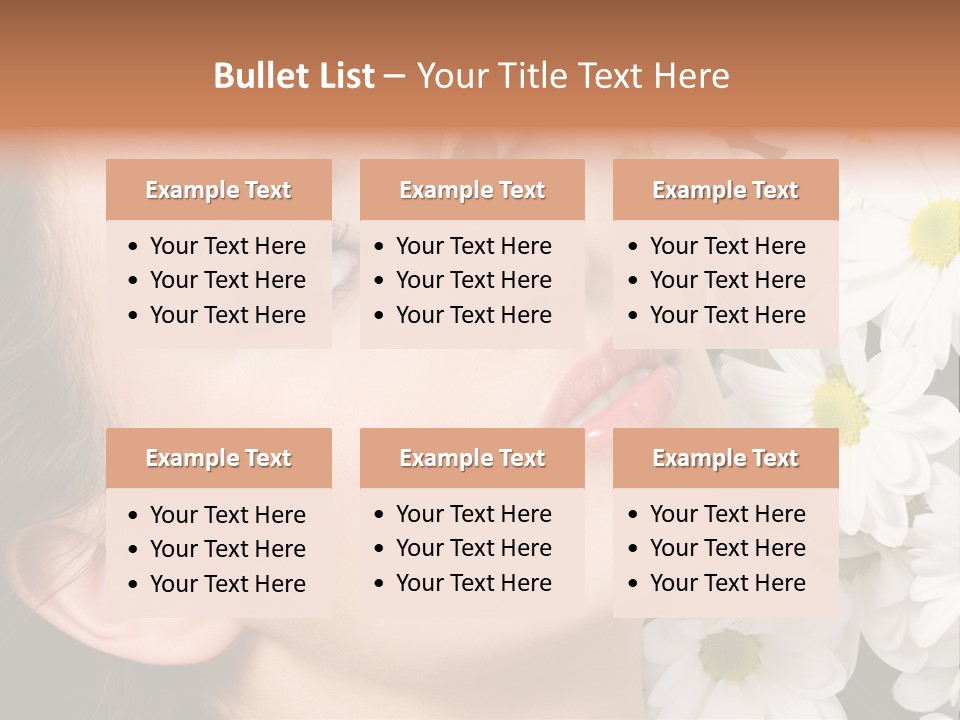 A Woman With Flowers In Her Hair Is Looking Up At The Sky PowerPoint Template