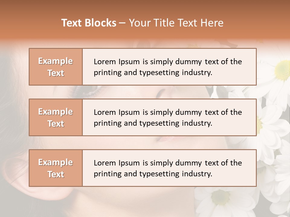 A Woman With Flowers In Her Hair Is Looking Up At The Sky PowerPoint Template