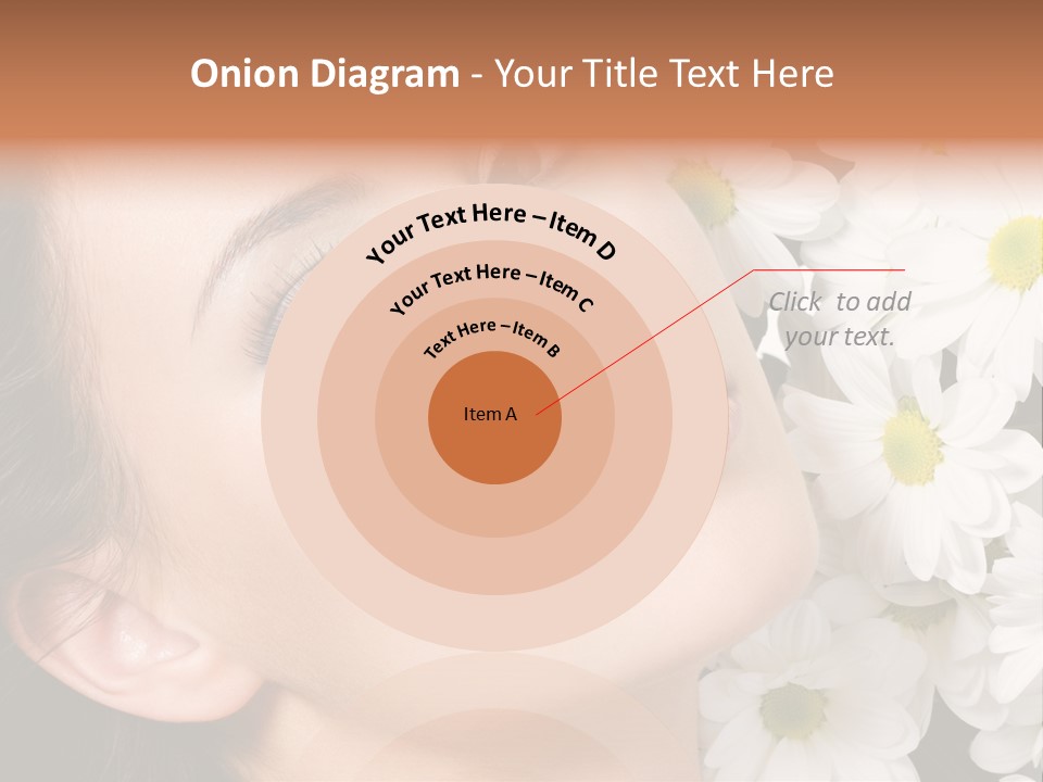 A Woman With Flowers In Her Hair Is Looking Up At The Sky PowerPoint Template