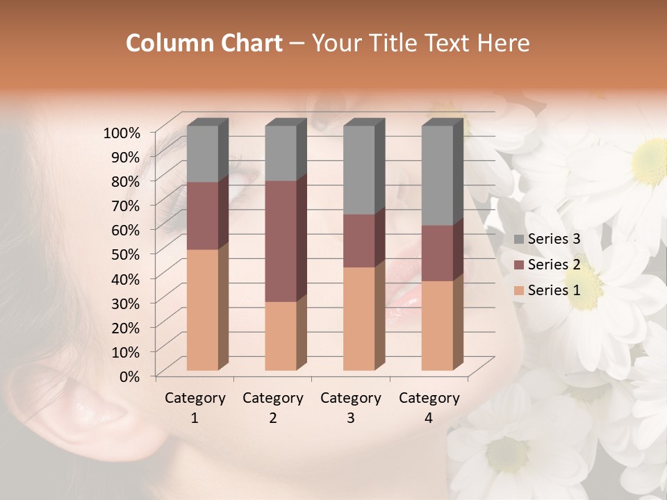 A Woman With Flowers In Her Hair Is Looking Up At The Sky PowerPoint Template