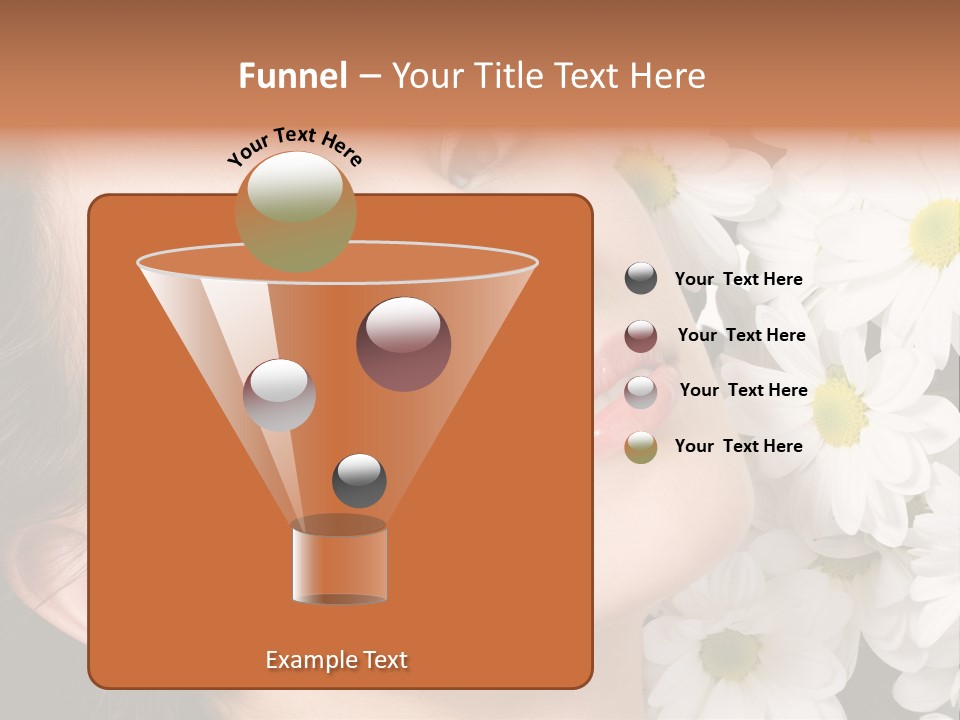 A Woman With Flowers In Her Hair Is Looking Up At The Sky PowerPoint Template