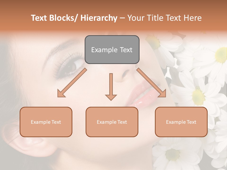 A Woman With Flowers In Her Hair Is Looking Up At The Sky PowerPoint Template