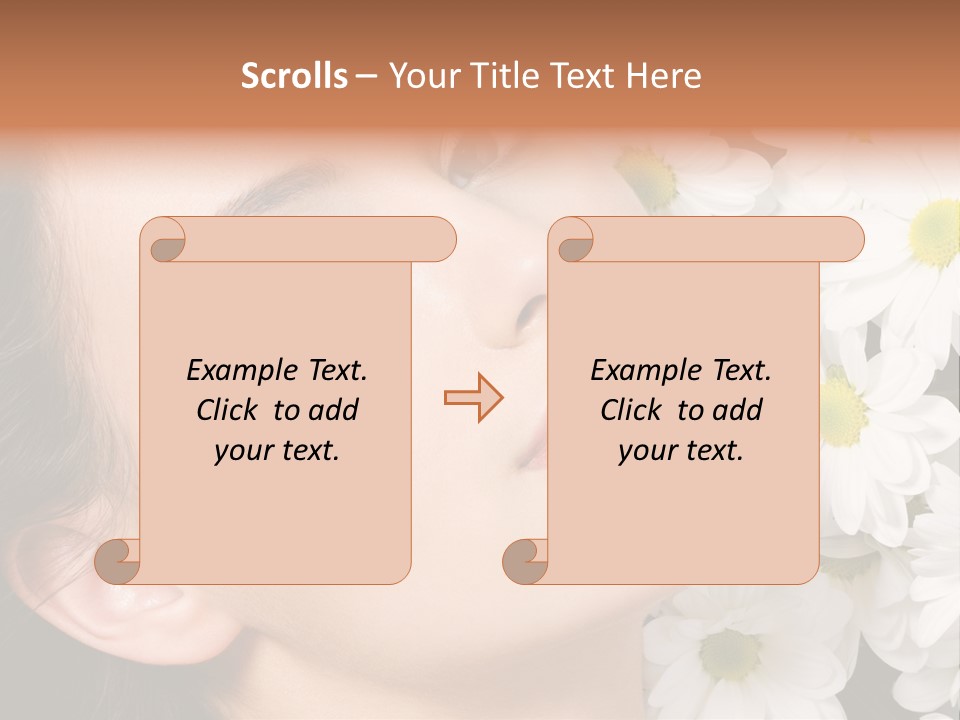 A Woman With Flowers In Her Hair Is Looking Up At The Sky PowerPoint Template