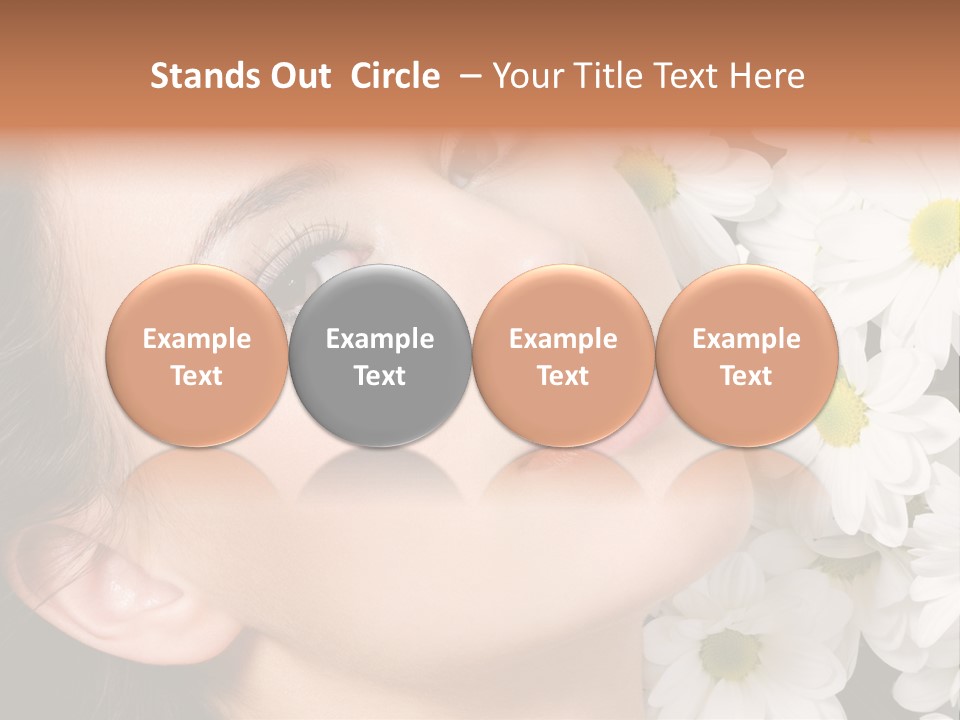 A Woman With Flowers In Her Hair Is Looking Up At The Sky PowerPoint Template