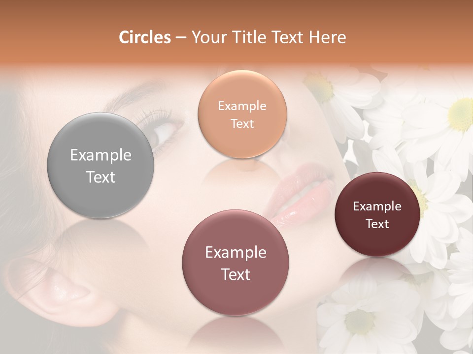 A Woman With Flowers In Her Hair Is Looking Up At The Sky PowerPoint Template