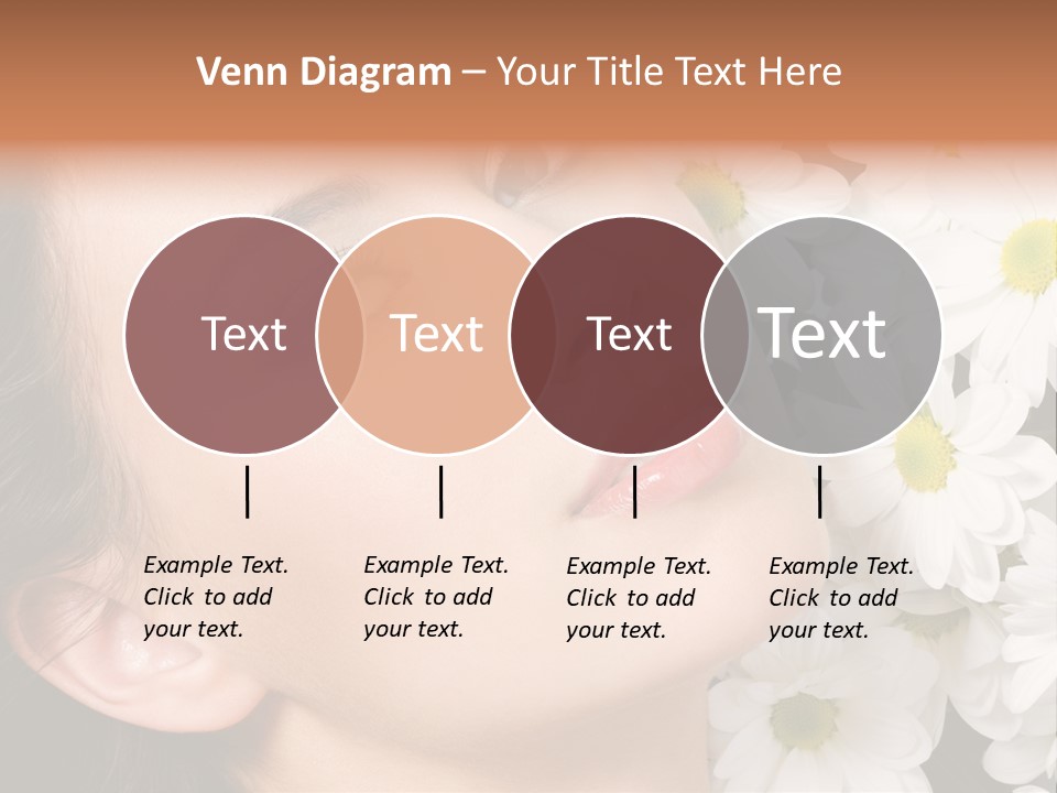 A Woman With Flowers In Her Hair Is Looking Up At The Sky PowerPoint Template