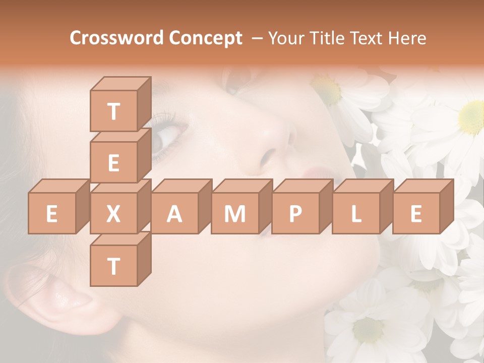 A Woman With Flowers In Her Hair Is Looking Up At The Sky PowerPoint Template