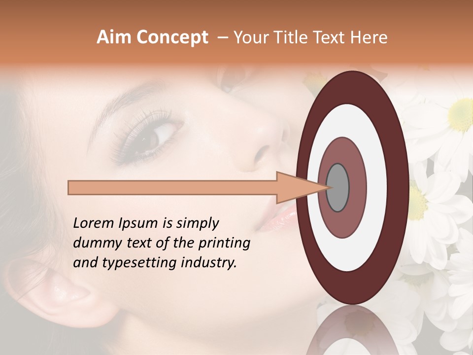 A Woman With Flowers In Her Hair Is Looking Up At The Sky PowerPoint Template