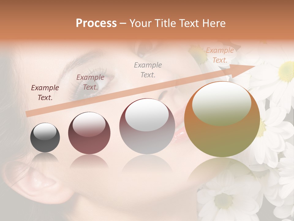 A Woman With Flowers In Her Hair Is Looking Up At The Sky PowerPoint Template