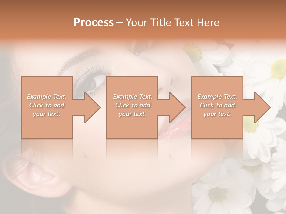 A Woman With Flowers In Her Hair Is Looking Up At The Sky PowerPoint Template