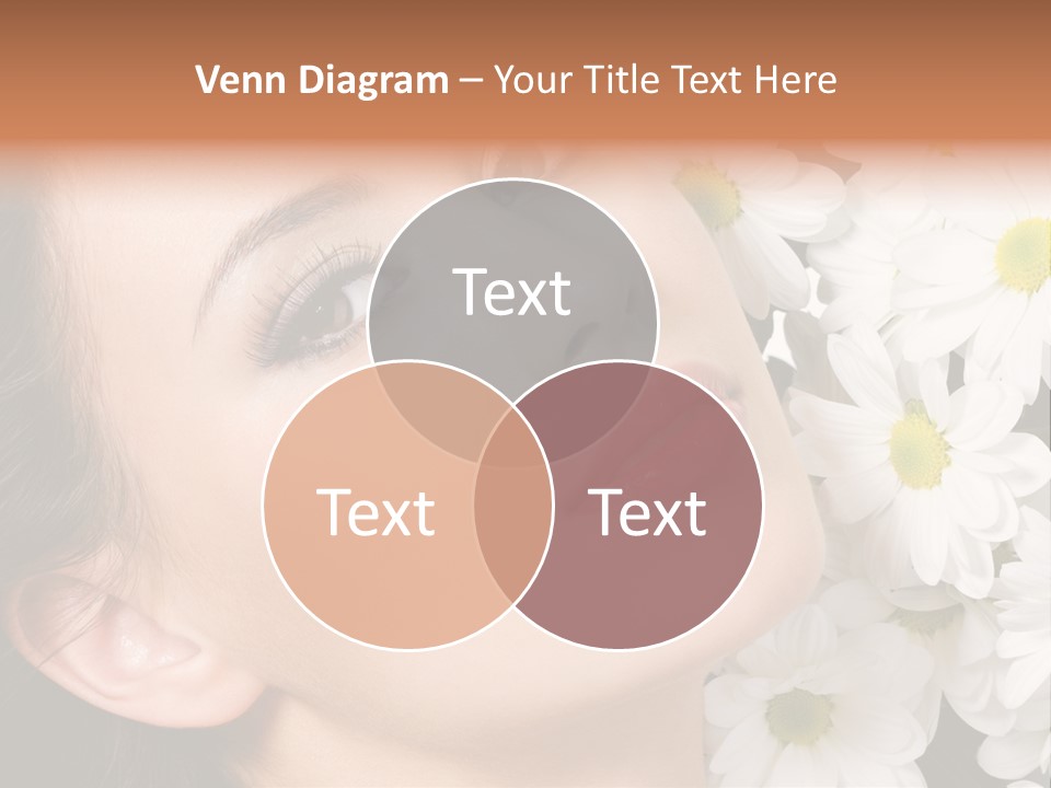 A Woman With Flowers In Her Hair Is Looking Up At The Sky PowerPoint Template