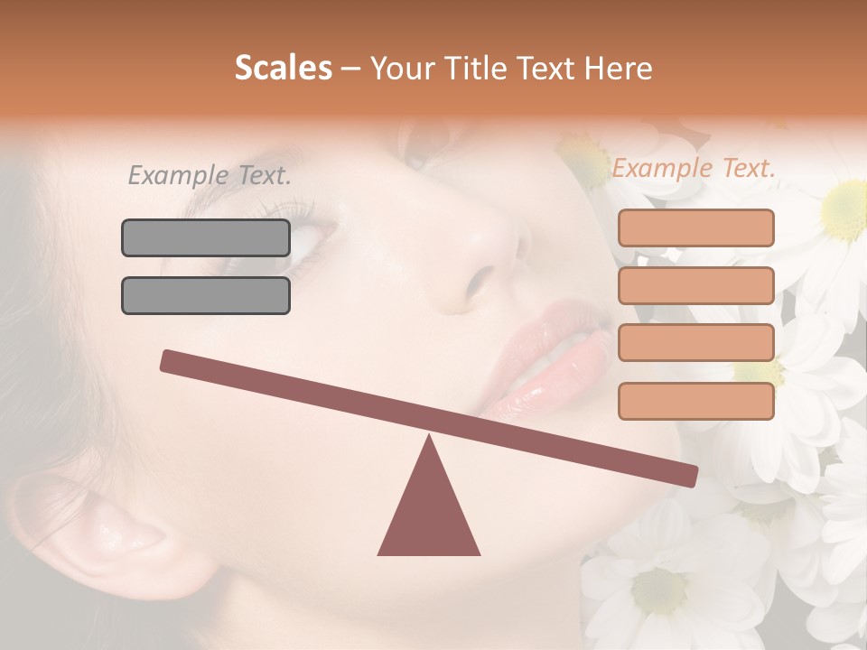 A Woman With Flowers In Her Hair Is Looking Up At The Sky PowerPoint Template