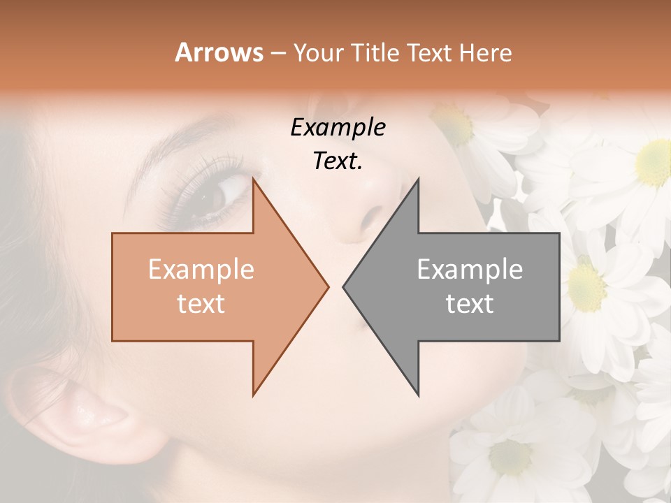 A Woman With Flowers In Her Hair Is Looking Up At The Sky PowerPoint Template