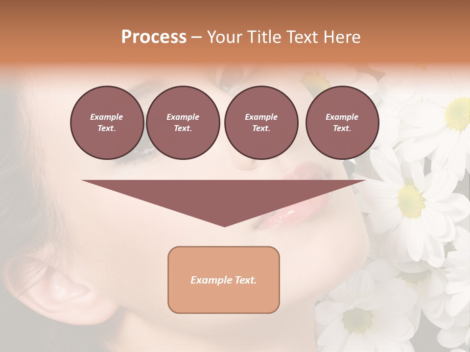 A Woman With Flowers In Her Hair Is Looking Up At The Sky PowerPoint Template