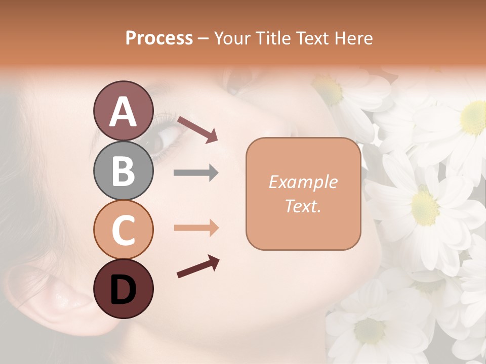 A Woman With Flowers In Her Hair Is Looking Up At The Sky PowerPoint Template