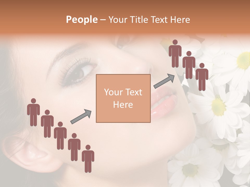 A Woman With Flowers In Her Hair Is Looking Up At The Sky PowerPoint Template