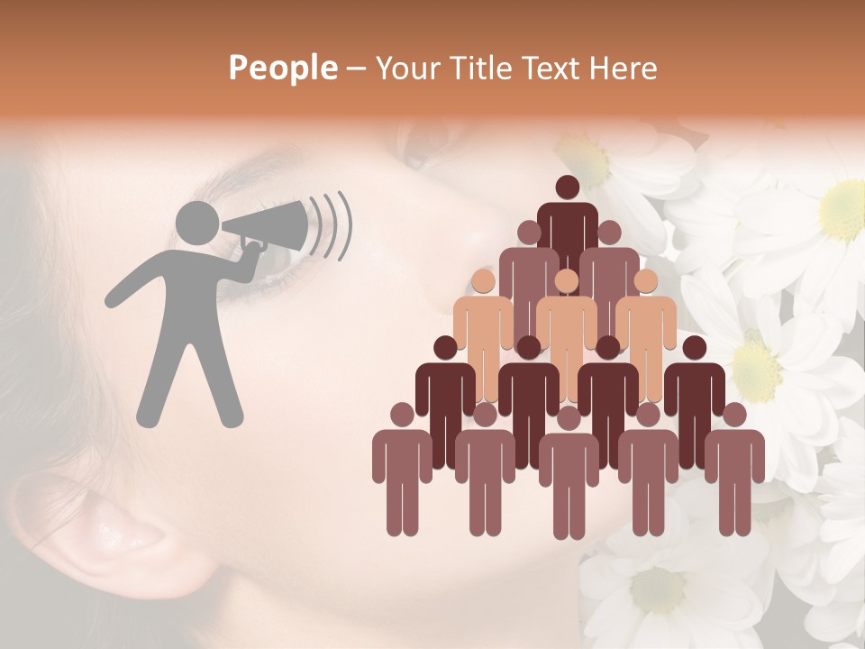 A Woman With Flowers In Her Hair Is Looking Up At The Sky PowerPoint Template