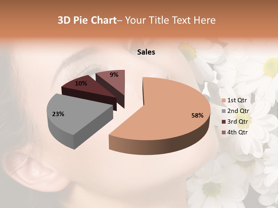 A Woman With Flowers In Her Hair Is Looking Up At The Sky PowerPoint Template