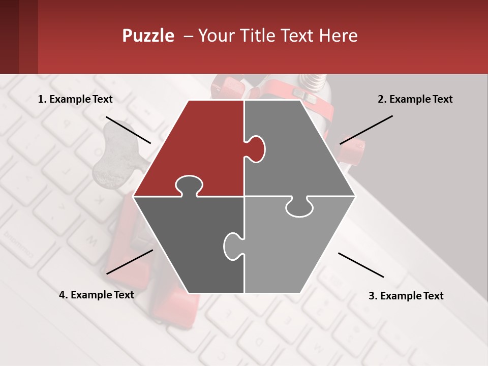 A Robot Keychain Sitting On Top Of A Keyboard PowerPoint Template