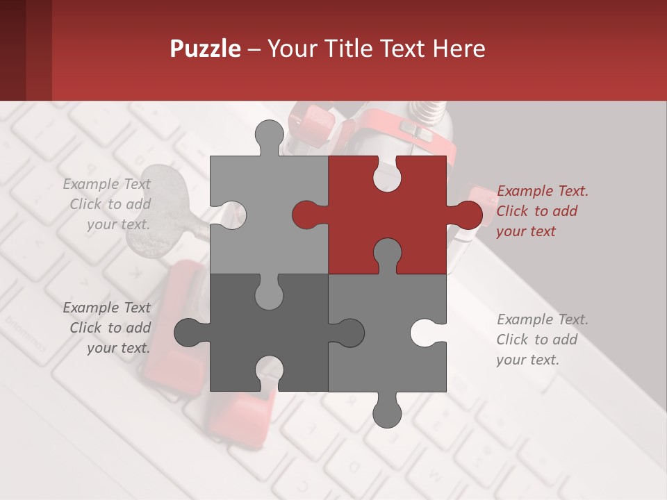 A Robot Keychain Sitting On Top Of A Keyboard PowerPoint Template