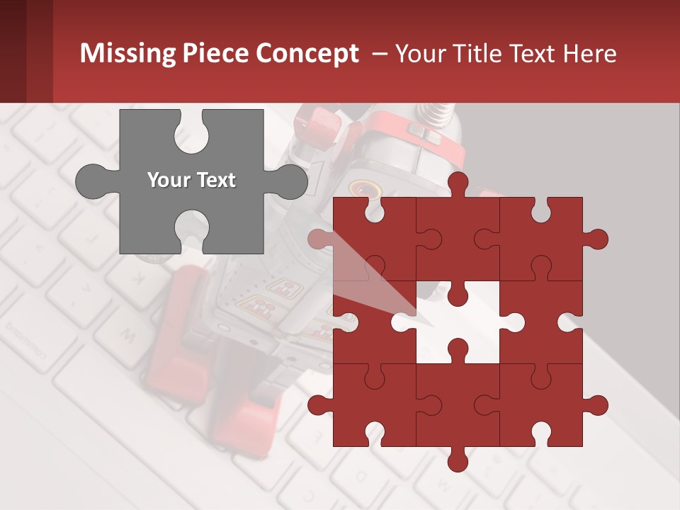 A Robot Keychain Sitting On Top Of A Keyboard PowerPoint Template