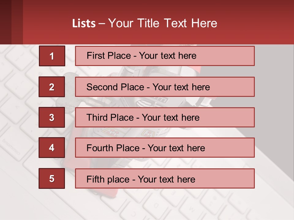 A Robot Keychain Sitting On Top Of A Keyboard PowerPoint Template